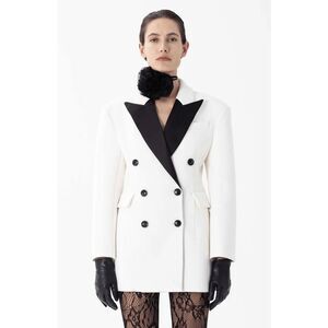 NWT RONNY KOBO Atticus Jacket Dress in Pearl & Jet Black Size XS $748